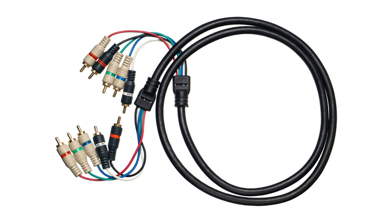 A component video (YPbPr) and stereo audio cable.