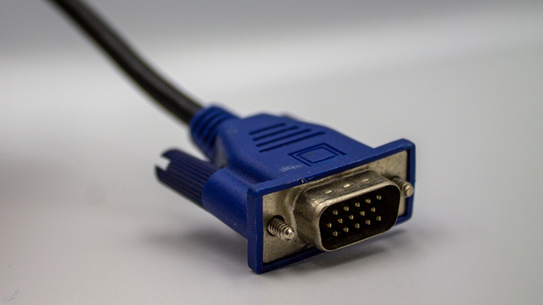 A blue 15-pin VGA connector.