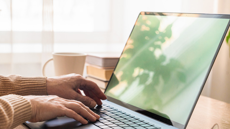 Person using a laptop
