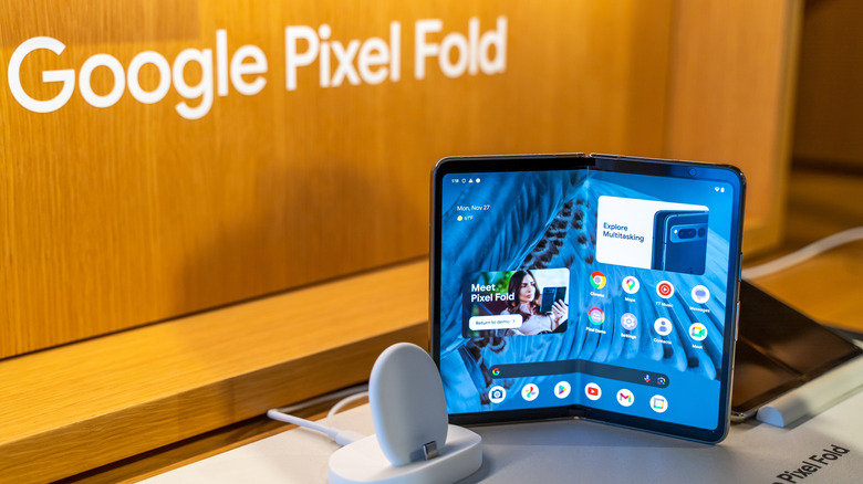Google Pixel Fold displayed in Google store