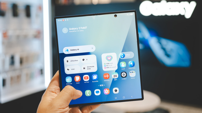 Holding the Samsung Galaxy Z Fold 7