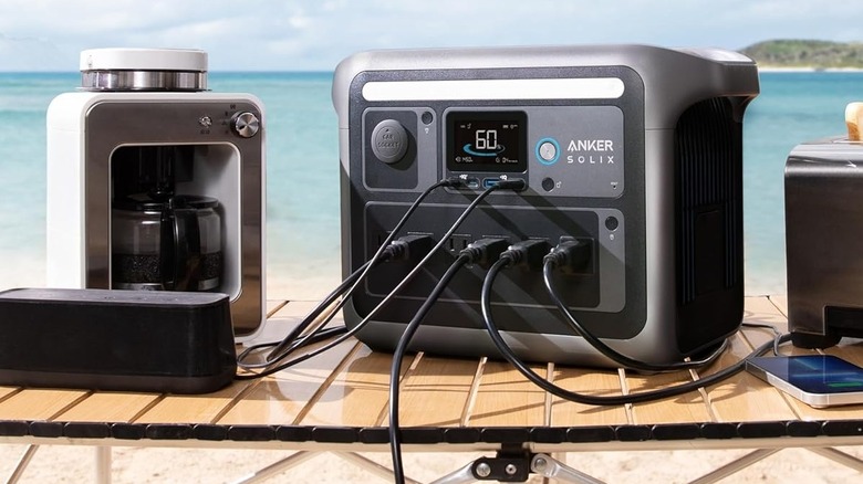 Anker Solix C1000 Gen 1 power station connected to multiple devices