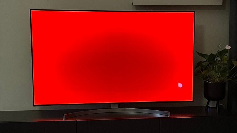 A TV suffering from burn-in.