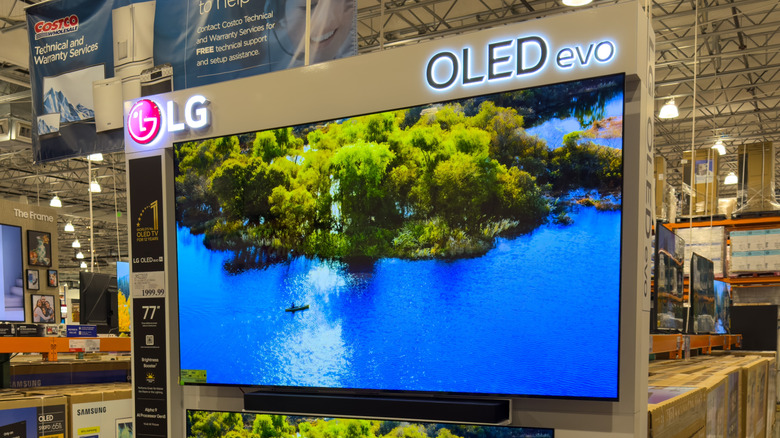 An LG OLED display at a retail outlet.