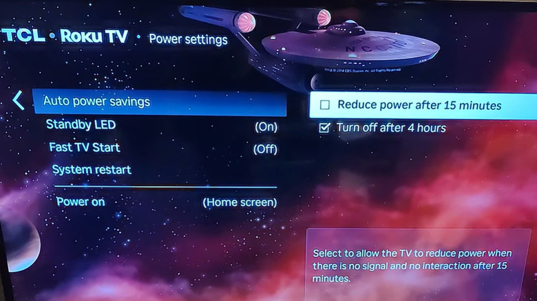 Turning on or off the auto power savings on a Roku TV