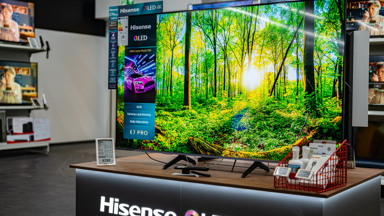 Hisense OLED smart TV on display at a store