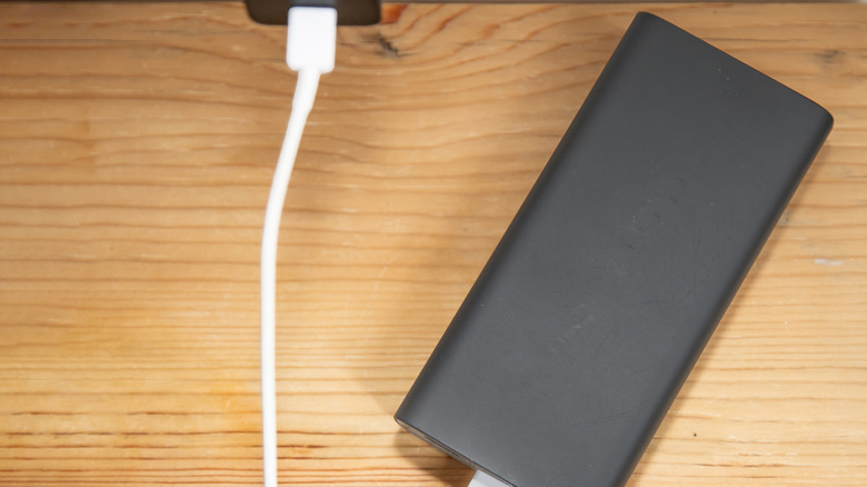 Power bank charging from wall outlet