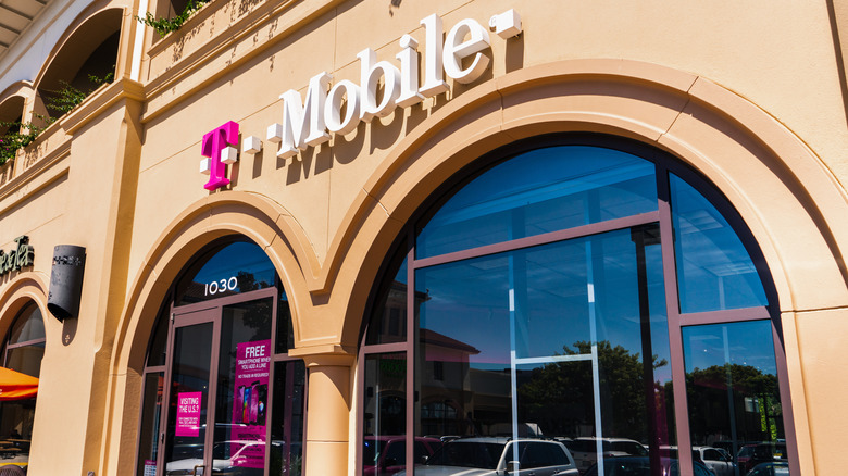 The exterior of a T-Mobile retail outlet.