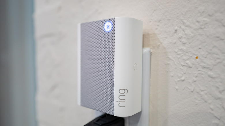 The Ring Chime plugged into an electrical outlet.