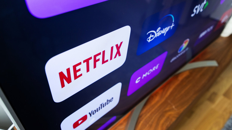 Close up of smart TV apps on a Smart TV