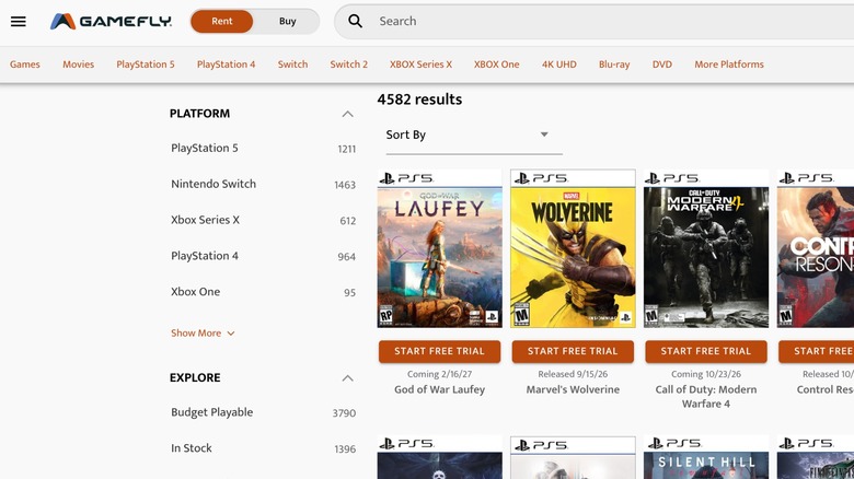An image showcasing many of the gaming titles from various consoles available on the GameFly subscription platform