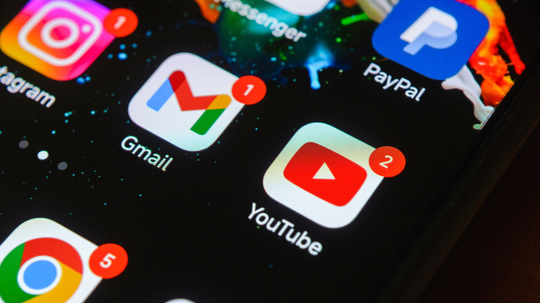 a list of apps with notifications over a smartphone screen