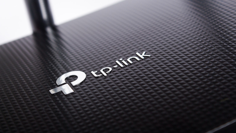 The TP-Link logo on a piece of hardware.