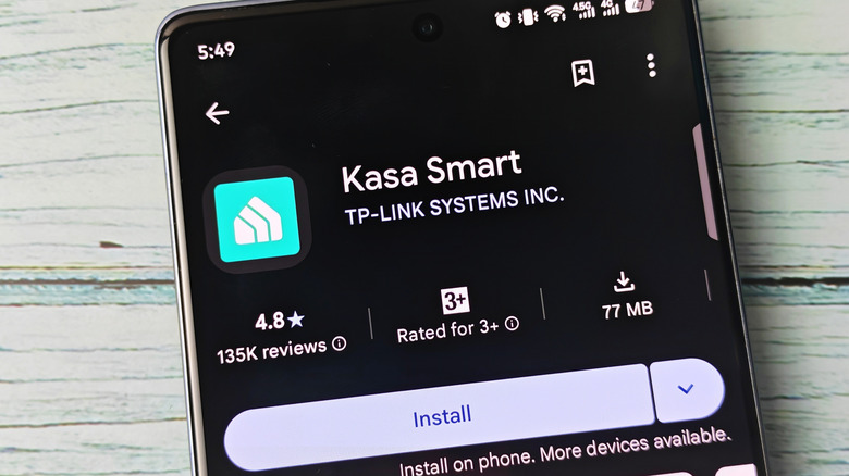 The Kasa Smart app in the Google Play Store.