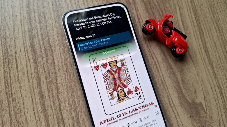 Siri AI adding event shown in a picture on Instagram