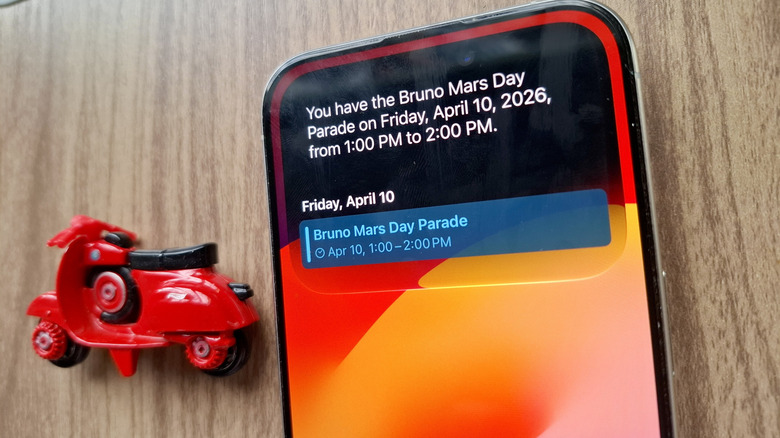 Siri AI showing the event based on just one detail