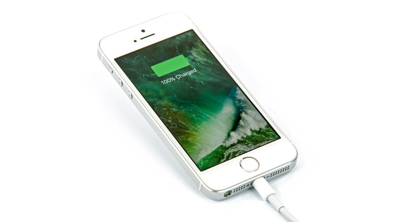 A fully charged iPhone