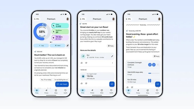 Google Health Coach available within the Fitbit app from the new design