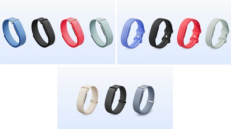 All three Google Fitbit Air band types visible in a collage