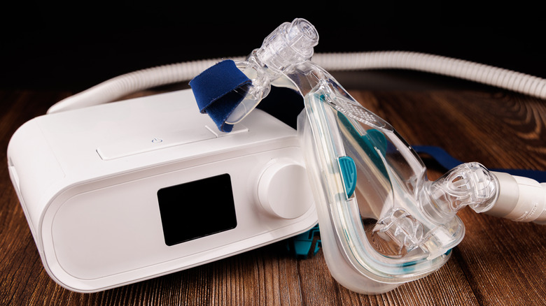 A CPAP machine on a table
