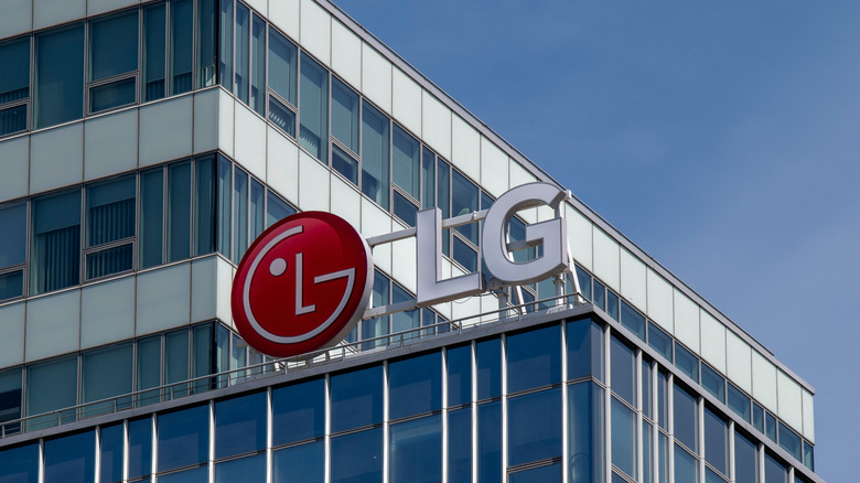 LG logo on an LG HQ building