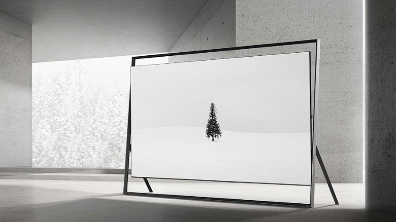 Samsung Micro RGB massive TV with stand on display.