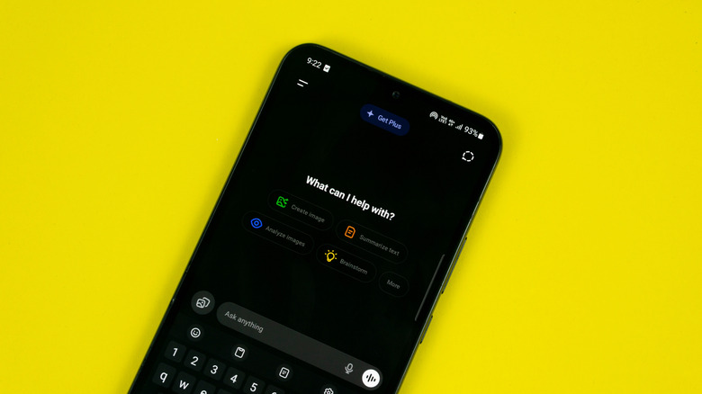 The UI of ChatGPT on an iPhone.