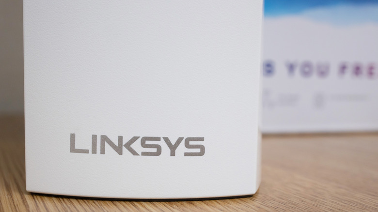 A Linksys mesh Wi-Fi router node