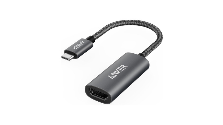 Anker USB-C to HDMI adapter on white background