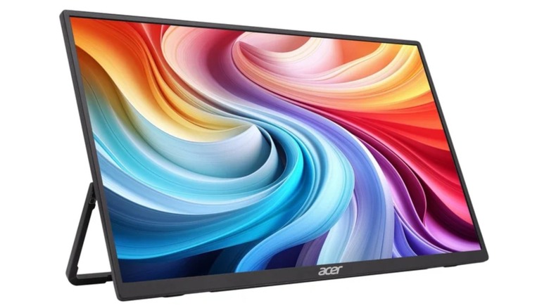 The Acer PM1 Portable Monitor with a colorful screen, on a white background.