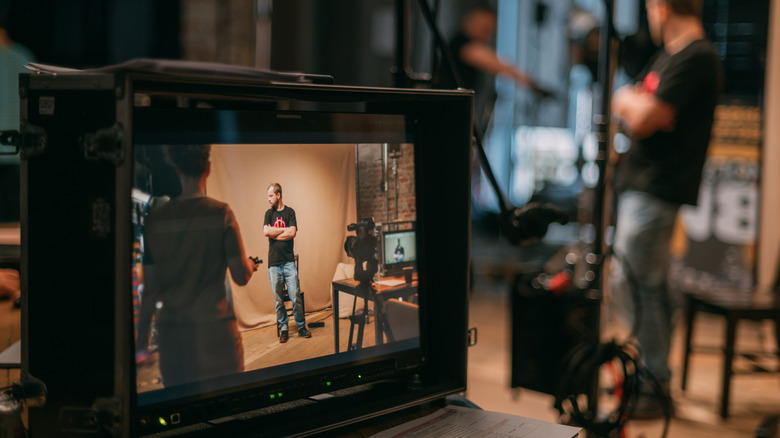 concept, filmmaker mode, tv showing filmmaking process
