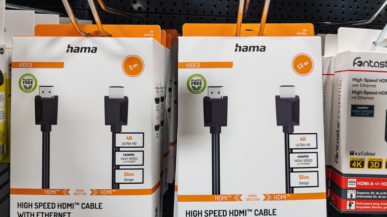 HDMI cables in a packaging