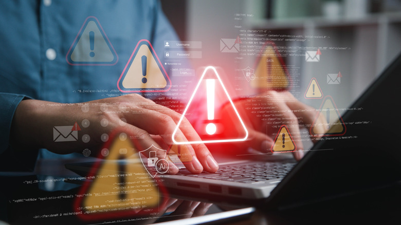 Concept of a cyber security risk.