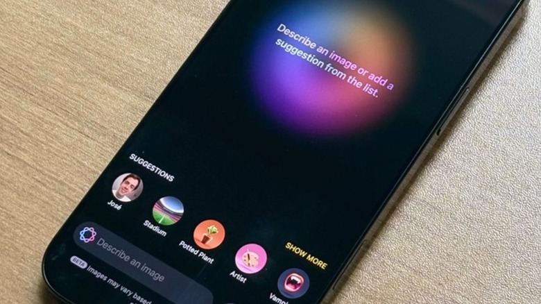 An iPhone with Image Playground app open