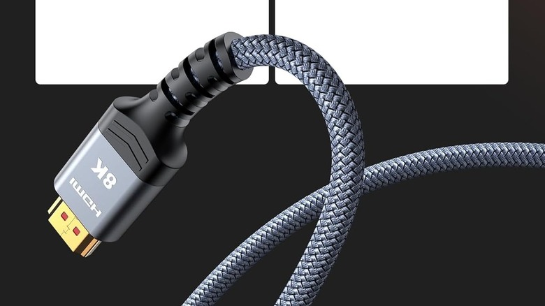 Highwings 8K HDMI cable on a black background