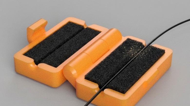 A 3D-printed dust filter for filament.