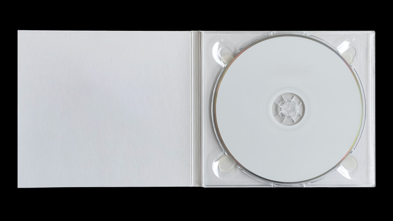 A plastic DVD case against a black background