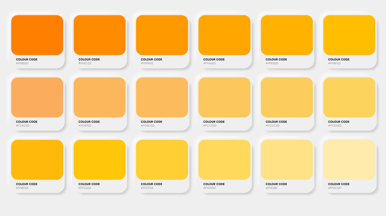 A set of coded color swatches.