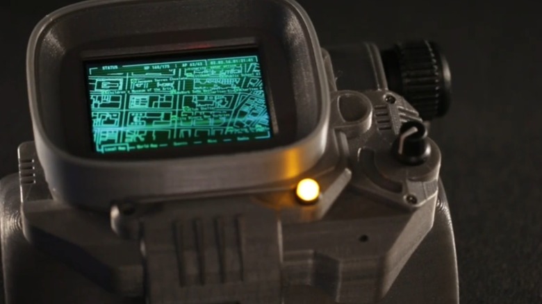 A 3D-printed replica of the Pip-Boy 3000 MKIV from Fallout 4.