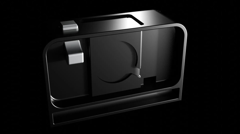 A 3D rendering of a print file for an iPhone stand