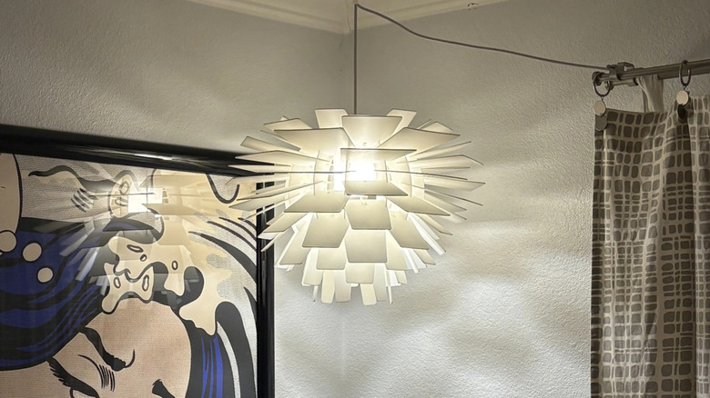 A print of a lamp inspired by mid-century modern designs