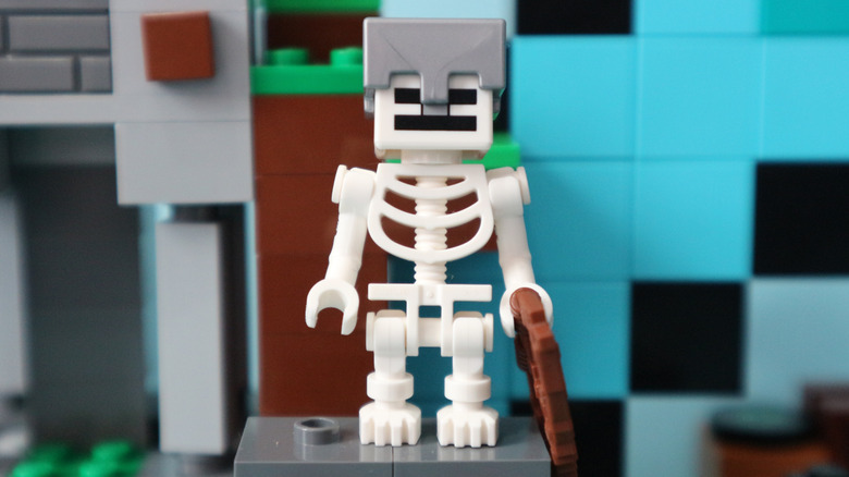 A LEGO Minecraft Skeleton toy.