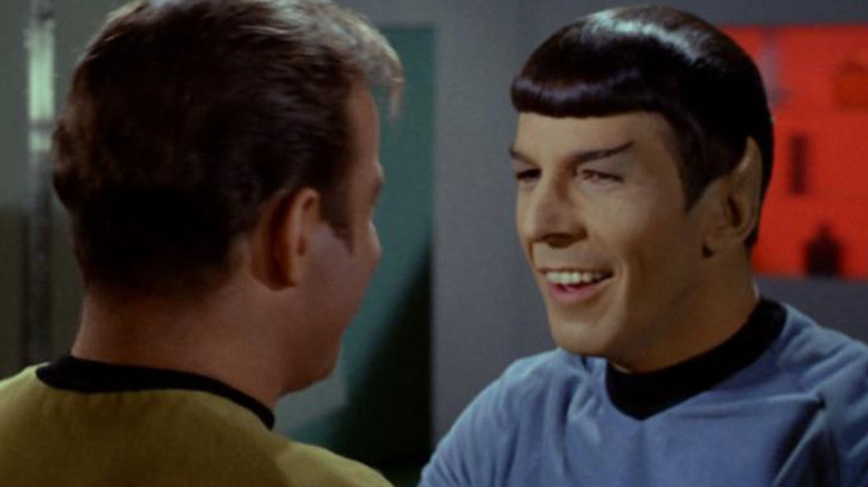 Spock smiling at Kirk