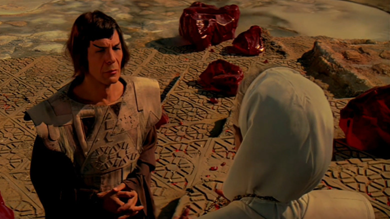 Spock participating in a Vulcan ritual to purge his emotions
