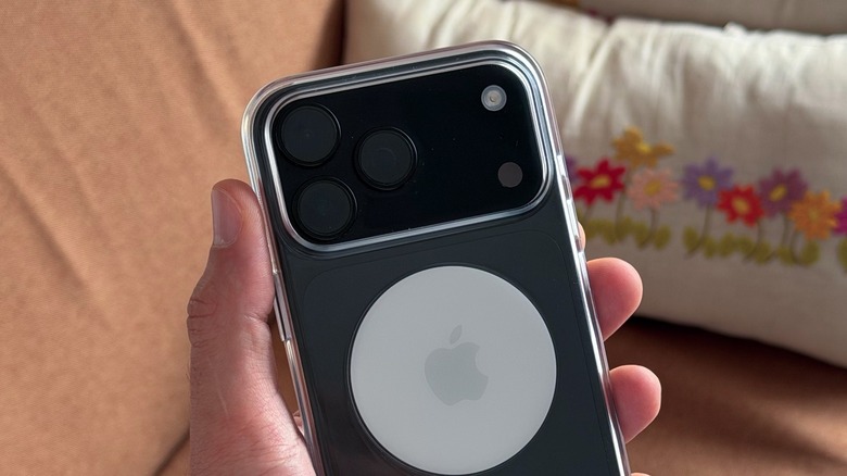 Close-up shot of the iPhone 18 Pro Max's Clear Case