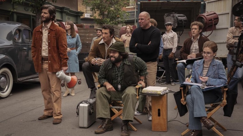Dan Fogler, TJ Thyne, Danielle Titus, Miles Teller, and Zack Schor in The Offer