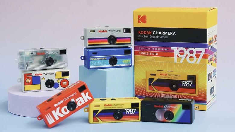 A display of Kodak's Charmera cameras.