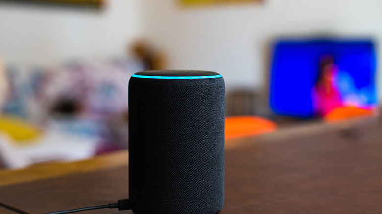 Amazon Alexa speaker on table