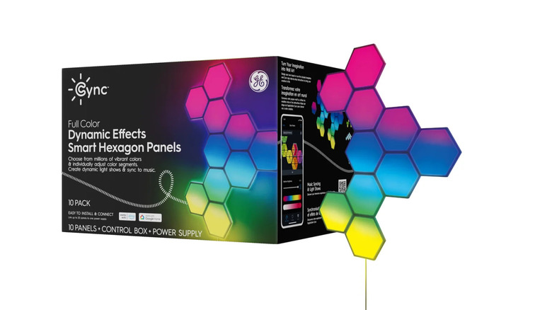 GE Cync Dynamic Effects Smart Hexagon Panels kit.