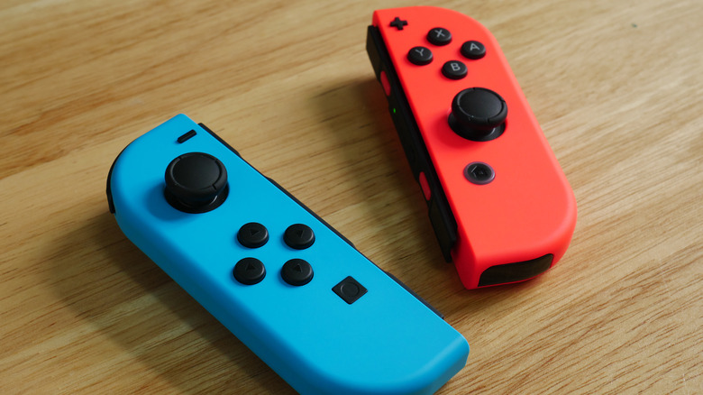 Nintendo Switch Joy-Con controllers on desk